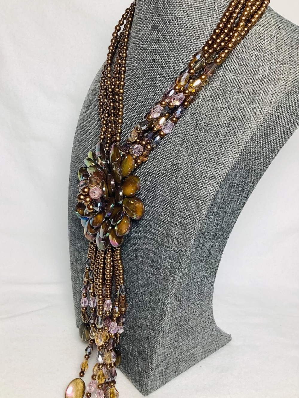Joan Rivers Vintage Flower Tassel Necklace